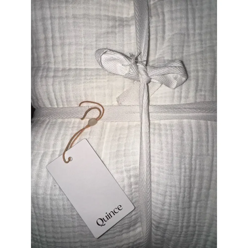 Quince Organic Airy Cotton Gauze Blanket White Full Queen NWT 100% Cotton